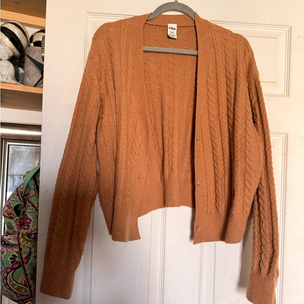 PINK Victoria's Secret Cable Knit Cardigan - Tan